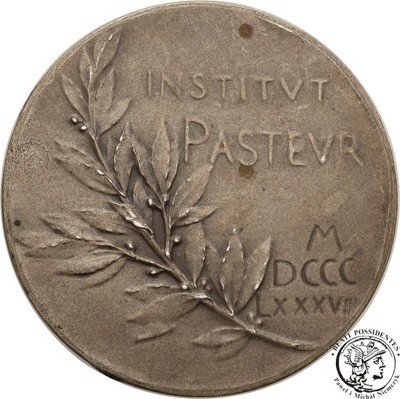 Francja Institut Pasteur medal 1886 SREBRO st.3+
