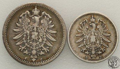 Niemcy monety srebrne 1876 lot 2 szt. st.3