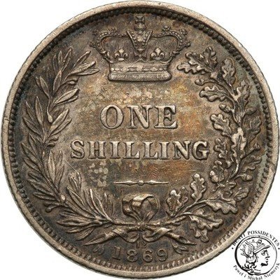 Wielka Brytania 1 szyling 1869 (12) Victoria st.2