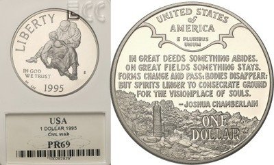 USA 1 dolar 1995 wojna domowa st.L