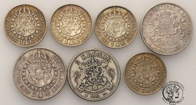 Szwecja stare monety srebro lot 7 szt. st.2-/3+