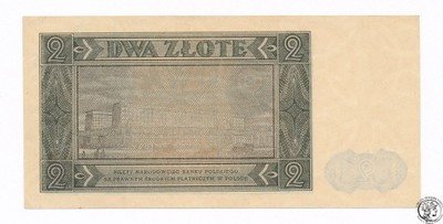 Banknot 2 złote 1948 AL (UNC) PIĘKNY