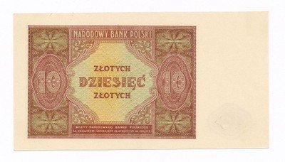 RZADKI Banknot 10 złotych 1946 (UNC) IDEALNY