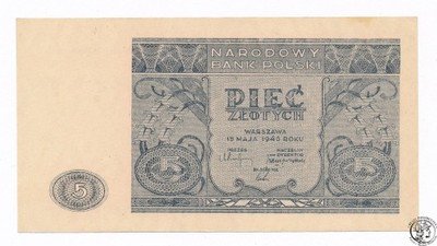 Banknot 5 złotych 1946 (UNC) PIĘKNY