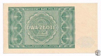 Banknot 2 złote 1946 (UNC-) PIĘKNY