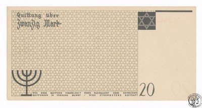 Getto Łódź 20 Marek 1940 st.1 (UNC) PIĘKNE