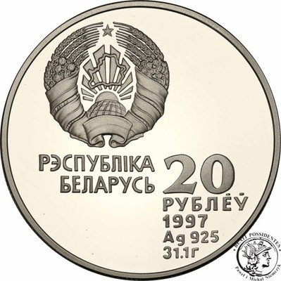 Białoruś 20 Rubli 1997 biathlon st.L