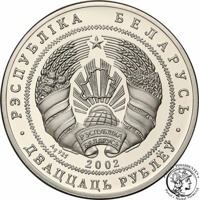 Białoruś 20 Rubli 2002 bóbr st.L