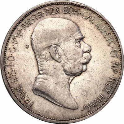 Austria 5 koron 1908 FJI st.3+