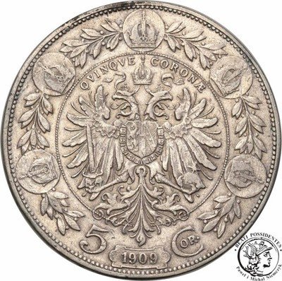 Austria 5 koron 1909 FJI st.3