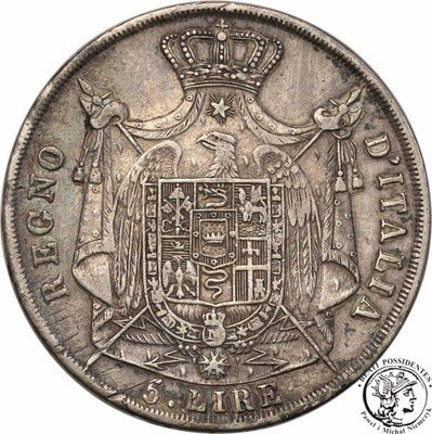 Włochy 5 Lire 1812 M Napoleon I st.3+
