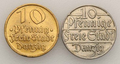 WMG Danzig 10 Fenigów 1923 + 1932 lot 2 szt. st.2