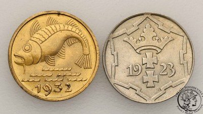 WMG Danzig 10 Fenigów 1923 + 1932 lot 2 szt. st.2