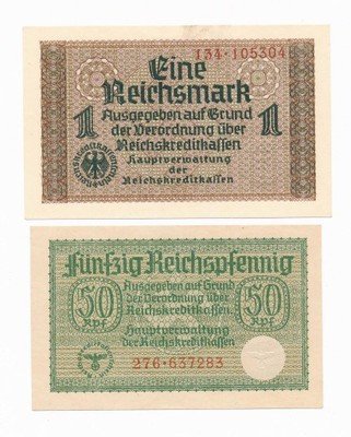 Niemcy 50 Fenigów + 1 Marka (1940 r.) PIĘKNE st.1