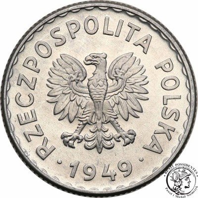 1 złoty 1949 PIĘKNE st.1