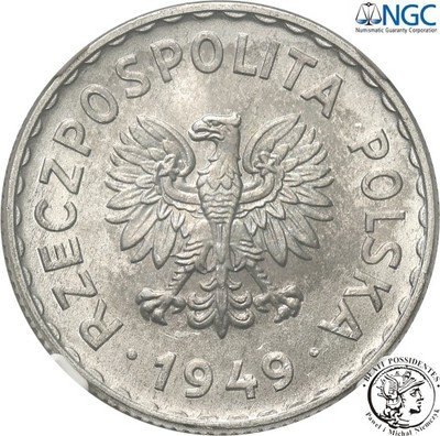 1 złoty 1949 Al NGC MS65