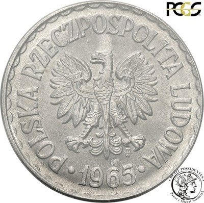 1 złoty 1965 PCGS MS66