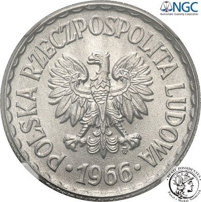 1 złoty 1966 NGC MS64