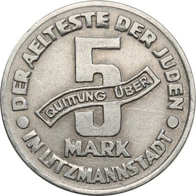Getto Łódź 5 Marek 1943 aluminium st. 2