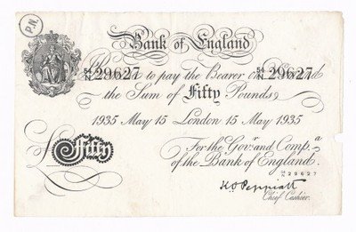 50 funtów 1935 fałszerstwo III Rzeszy st.2 RZADKIE