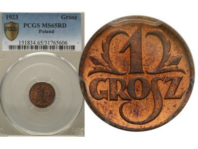 1 grosz 1923 PCGS MS65 RD (2 MAX)