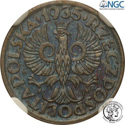 1 grosz 1935 NGC MS63 BN