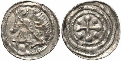 Bolesław Krzywousty 1107-1138 denar st.3+ ŁADNY