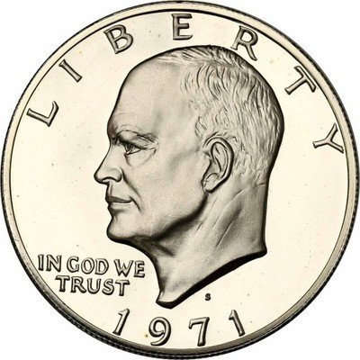 USA 1 dolar 1971 ''S'' San Francisco SREBRO st.L