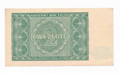 Banknot 2 złote 1946 (UNC-) PIĘKNY