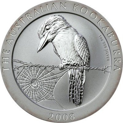 1 dolar 2008 Kookaburra uncja czystego srebra st.1