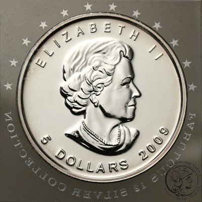 Kanada 5 dolarów 2009 uncja czystego srebra st.1