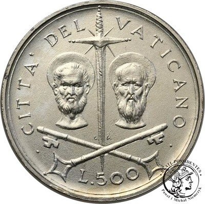 Watykan 500 Lire 1967 Paweł VI st.1