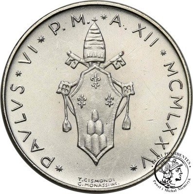 Watykan 500 Lire 1974 Paweł VI st.1