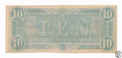 USA Confeder. Richmond 10 dolarów 1864 st. 3+