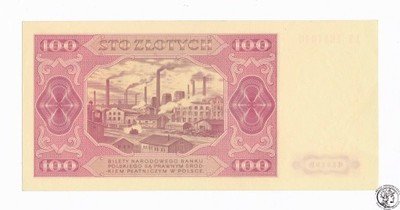 Banknot 100 złotych 1948 IY (UNC) PIĘKNY