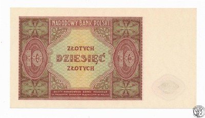 RZADKI Banknot 10 złotych 1946 (UNC) IDEALNY