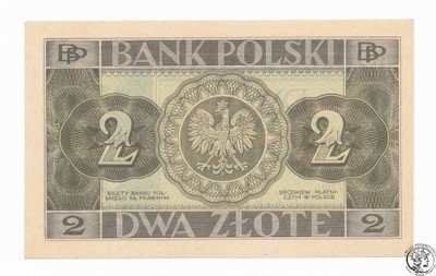Banknot 2 złote 1936 BJ (UNC) PIĘKNY