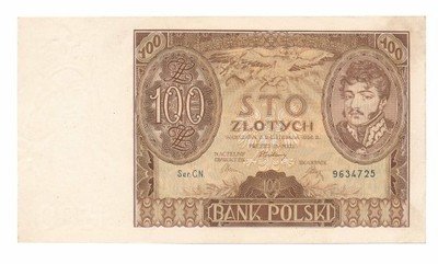 Banknot 100 złotych 1934 CN (UNC-) PIĘKNY