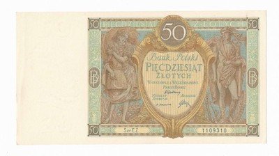 Banknot 50 złotych 1929 EZ (UNC) PIĘKNY