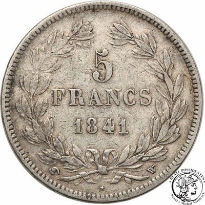Francja 5 franków 1841 W Lille st.3