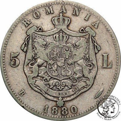 Rumunia 5 lei 1880 B st.3