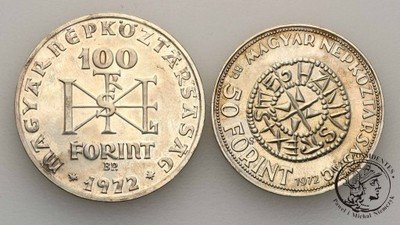 Węgry 100 + 50 forintów 1972 lot 2 szt st.1 PIĘKNE