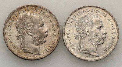 Węgry 1 forint 1879 + 1881 lot 2 szt. st.1- PIĘKNE