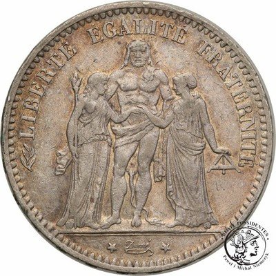 Francja 5 franków 1877 A Paryż st.3