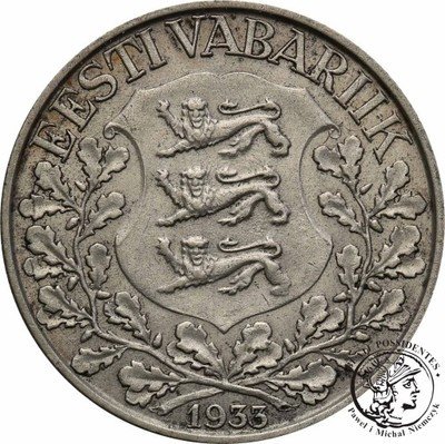 Estonia 1 Kroon 1933 Lira st.3+
