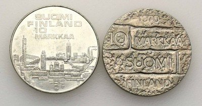 Finlandia 10 Marek 1970 + 1971 zestaw 2 sztuk st.1