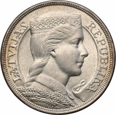 Łotwa 5 Lati 1929 st. 1- PIĘKNE
