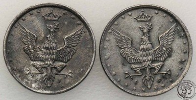 Królestwo Polskie 5 fenigów 1917 + 1918 lot 2 szt