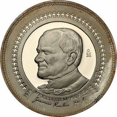 Meksyk medal 1990 Papież Św. Jan Paweł II st.L