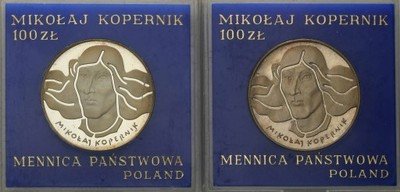 100 złotych 1973 + 1974 Kopernik zestaw 2 szt st.L